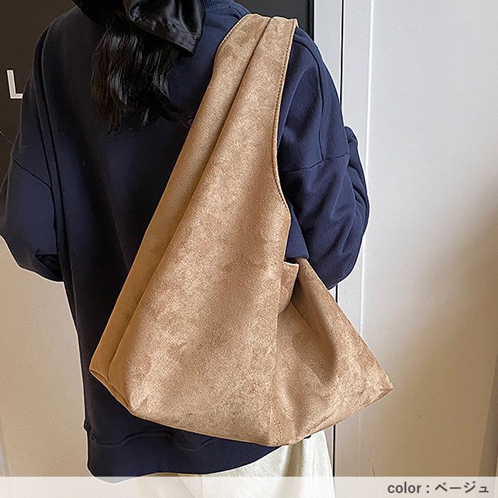 2792円 クーポンで！ 鞄 レディース ハンドバッグ スエード レザー 秋 冬 黒 おしゃれ シンプル 内ポケット 大容量 幅広持ち手 ボタン^ka-214^ | uricca | 12