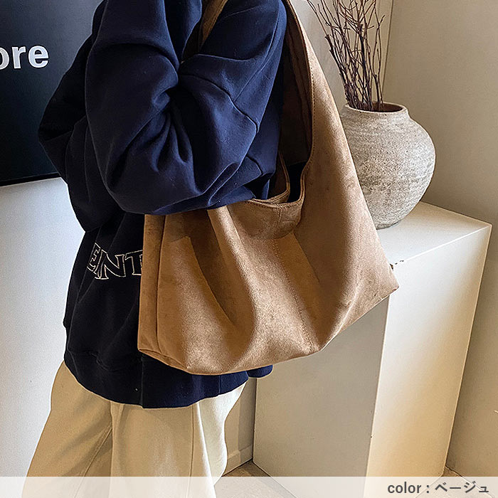 2792円 クーポンで！ 鞄 レディース ハンドバッグ スエード レザー 秋 冬 黒 おしゃれ シンプル 内ポケット 大容量 幅広持ち手 ボタン^ka-214^ | uricca | 13