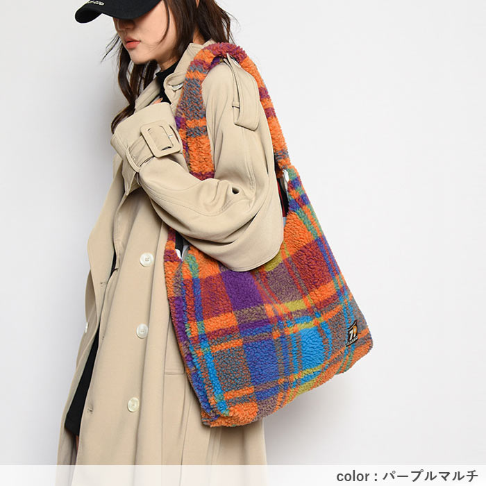 トートバッグ ワンショルダーバッグ レディース 秋 冬 かわいい チェック柄 シープボア 大容量 韓国風 [宅配]^ka-220^ | uricca | 08