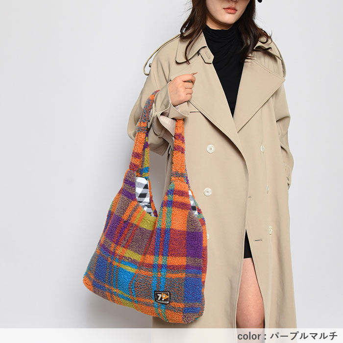 トートバッグ ワンショルダーバッグ レディース 秋 冬 かわいい チェック柄 シープボア 大容量 韓国風 [宅配]^ka-220^ | uricca | 09