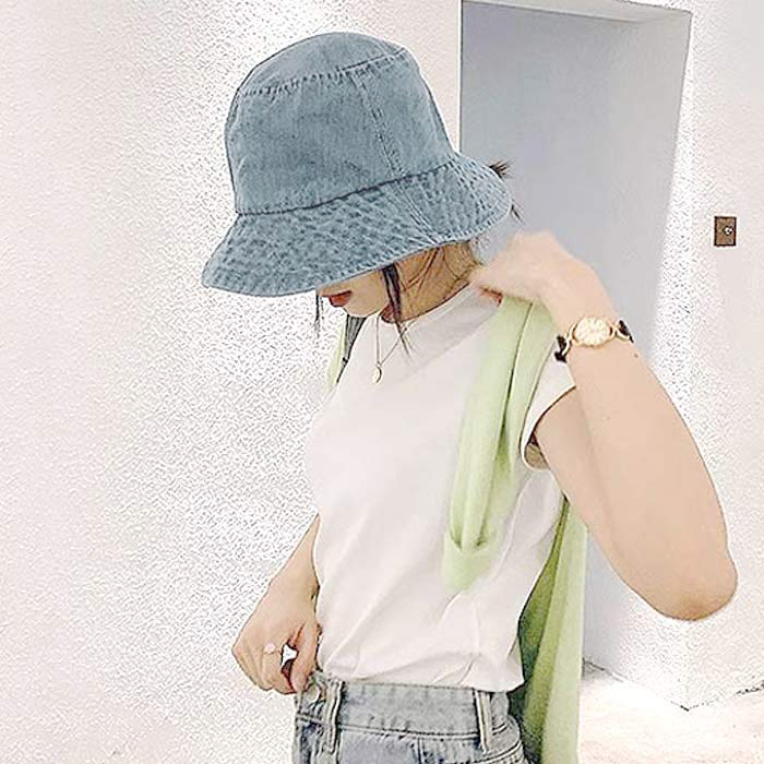 バケットハット 帽子 レディース 春 夏 バケハ デニム UV UVカット 紫外線カット 遮光 日よけ 黒 白 [郵2]^msz152^ | uricca | 09