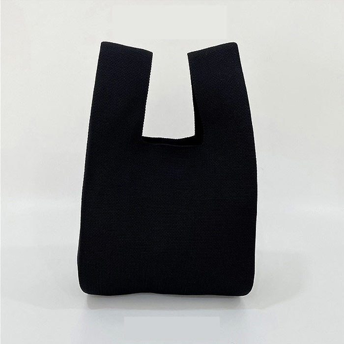 ニットバッグ バッグ ミニバッグ マルシェバッグ トートバッグ エコバッグ ハンドバッグ 小さめ 柄 黒 おしゃれ[郵1.5]^msz153^ | uricca | 01