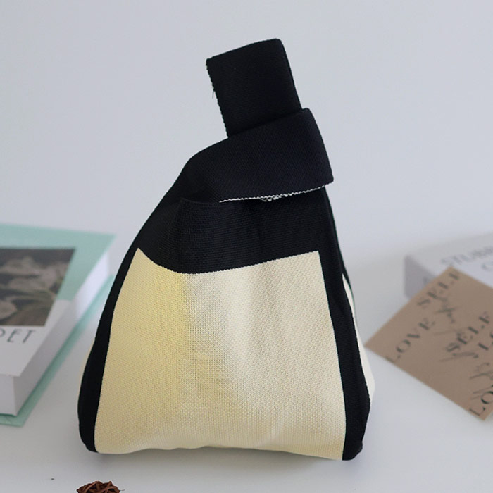 ニットバッグ バッグ ミニバッグ マルシェバッグ トートバッグ エコバッグ ハンドバッグ 小さめ 柄 黒 おしゃれ[郵1.5]^msz153^ | uricca | 21