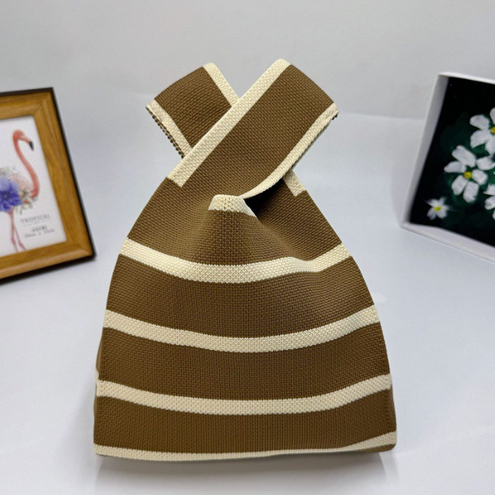 ニットバッグ バッグ ミニバッグ マルシェバッグ トートバッグ エコバッグ ハンドバッグ 小さめ 柄 黒 おしゃれ[郵1.5]^msz153^ | uricca | 23