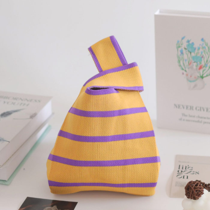 ニットバッグ バッグ ミニバッグ マルシェバッグ トートバッグ エコバッグ ハンドバッグ 小さめ 柄 黒 おしゃれ[郵1.5]^msz153^ | uricca | 24