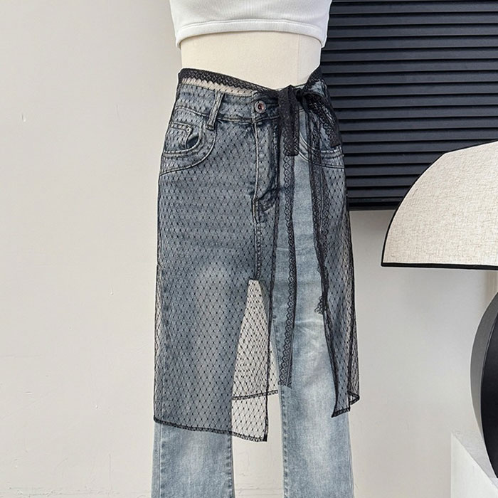 ラップスカート ボトムス レディース 春 夏 秋 冬 白 黒 おしゃれ かわいい シースルー レース 刺繍 付け裾 重ね着 [定形外]^msz169^ | uricca | 04