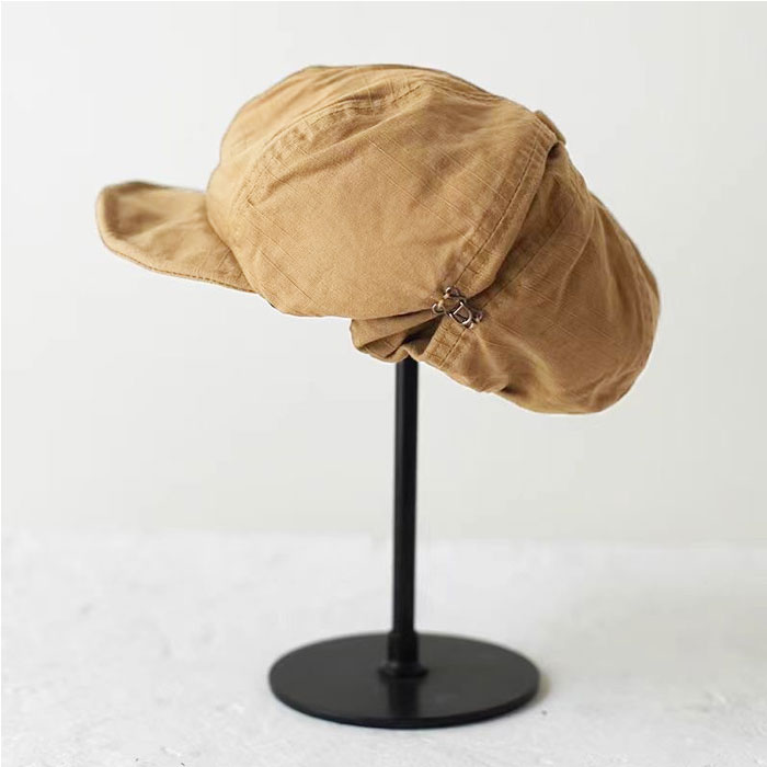 帽子 レディース キャスケット キャップ 春 夏 秋 冬 黒 おしゃれ かわいい 調節可 コットン100％ 綿100％[郵1]^msz170^ | uricca | 03