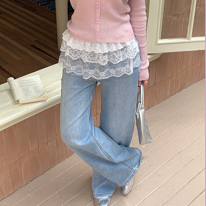 ボトムス レディース ラップスカート 巻きスカート 付けレース 春 夏 秋 冬 白 黒 おしゃれ かわいい シアー フリル[定形外1]^msz172^ | uricca | 08