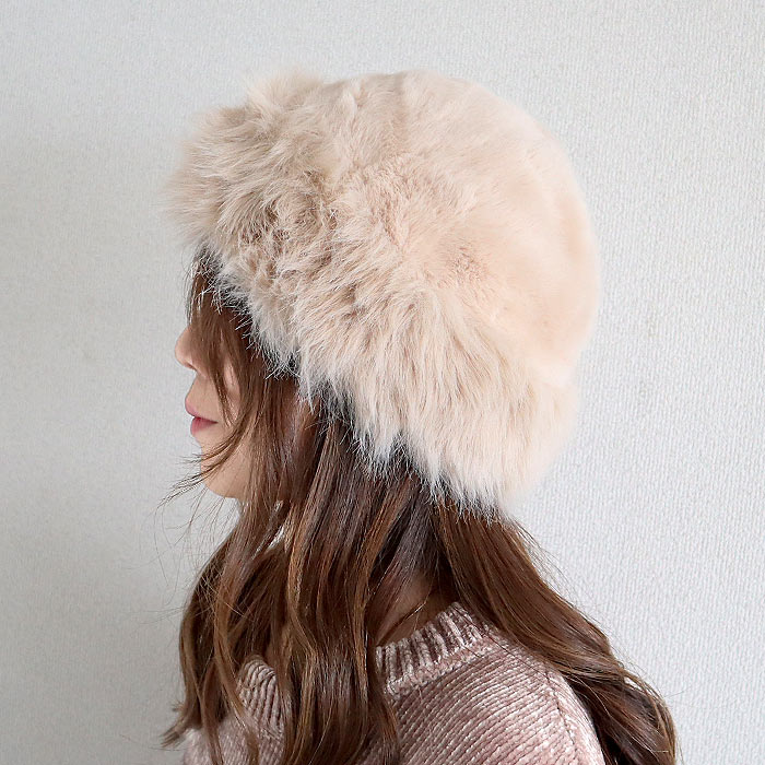 バケットハット 帽子 レディース 秋冬 あったか 防寒 ふわふわ 厚手 おしゃれ かわいい モンゴル風 フェイクファー[郵3]^msz174^ | uricca | 02