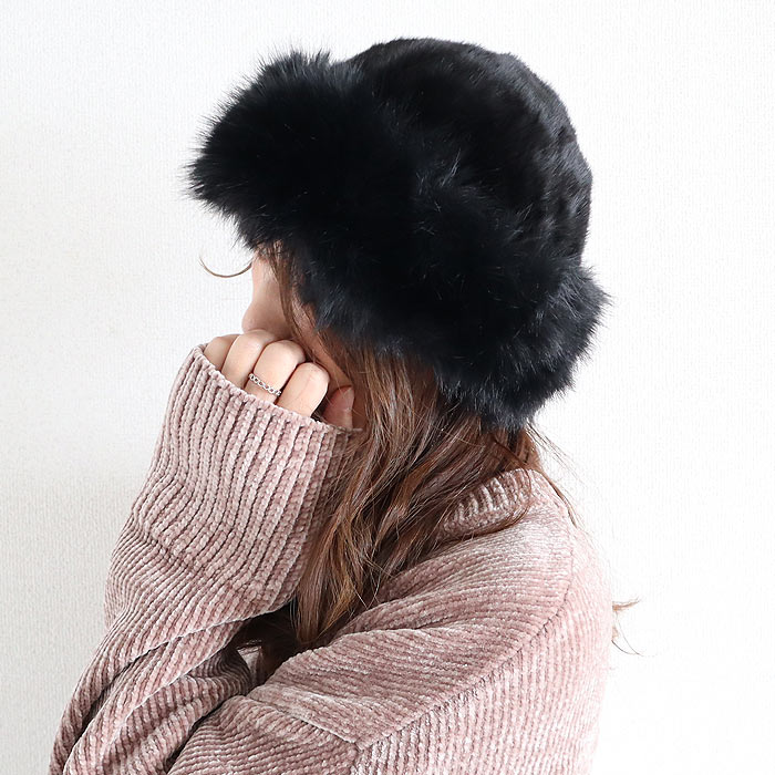 バケットハット 帽子 レディース 秋冬 あったか 防寒 ふわふわ 厚手 おしゃれ かわいい モンゴル風 フェイクファー[郵3]^msz174^ | uricca | 01