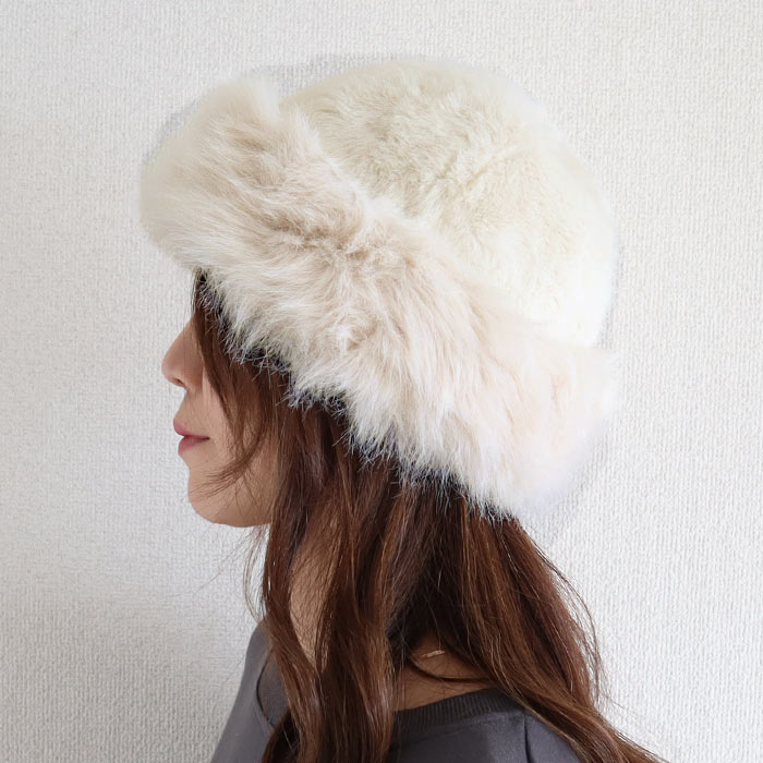 バケットハット 帽子 レディース 秋冬 あったか 防寒 ふわふわ 厚手 おしゃれ かわいい モンゴル風 フェイクファー[郵3]^msz174^ | uricca | 04