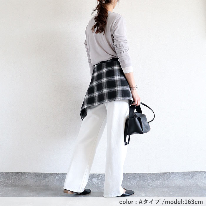 レディース 女性 巻き裾 付け裾 ラップスカート レイヤード 重ね着 黒 白 春 夏 秋 おしゃれ かわいい [定形外1]^msz175^ | uricca | 18
