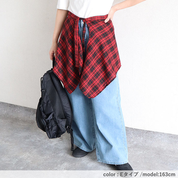 レディース 女性 巻き裾 付け裾 ラップスカート レイヤード 重ね着 黒 白 春 夏 秋 おしゃれ かわいい [定形外1]^msz175^ | uricca | 22