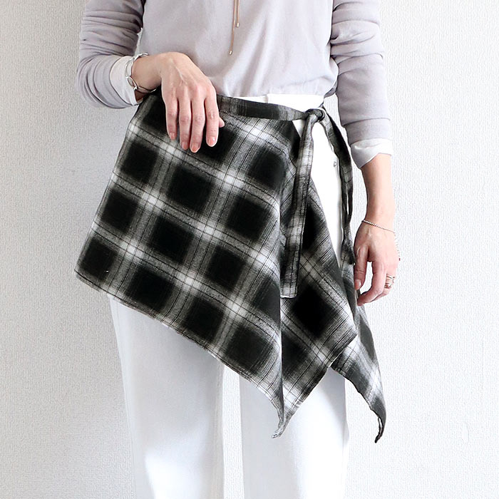 レディース 女性 巻き裾 付け裾 ラップスカート レイヤード 重ね着 黒 白 春 夏 秋 おしゃれ かわいい [定形外1]^msz175^ | uricca | 01