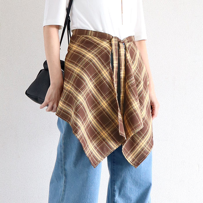 レディース 女性 巻き裾 付け裾 ラップスカート レイヤード 重ね着 黒 白 春 夏 秋 おしゃれ かわいい [定形外1]^msz175^ | uricca | 07