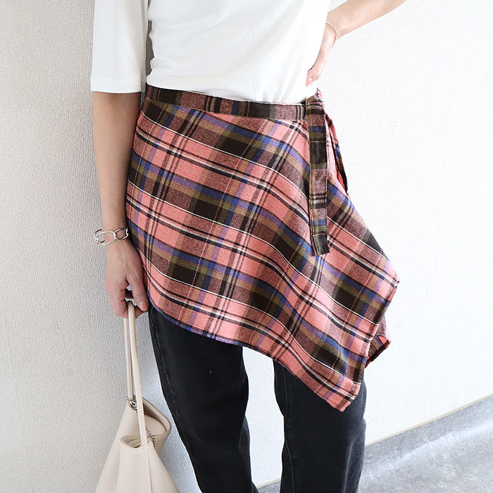 レディース 女性 巻き裾 付け裾 ラップスカート レイヤード 重ね着 黒 白 春 夏 秋 おしゃれ かわいい [定形外1]^msz175^ | uricca | 09