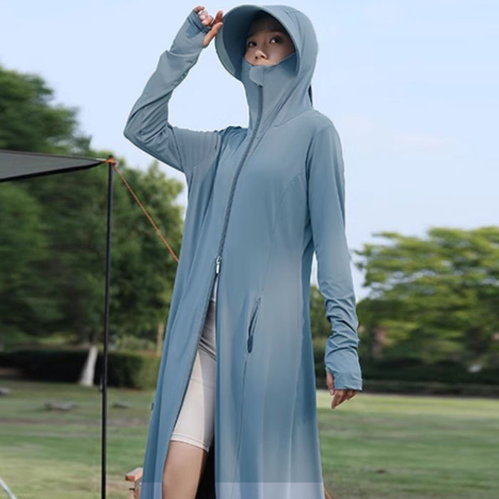 「2872円 特別クーポンで」 UVカット UV パーカー レディース 春 夏 冷感 涼しい サンバイザー ロング 日焼け防止 指穴 トップス (送料無料)^p050^ | uricca | 04