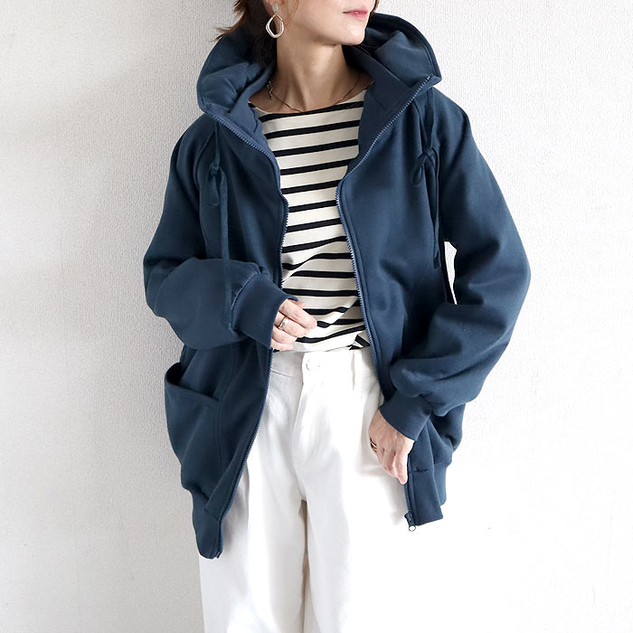 アウター レディース ジップパーカー 秋 冬 黒 おしゃれ 長袖 裏起毛 極暖 暖か ボリュームネック ハイネック タートルネック 羽織り^p053^ | uricca | 06