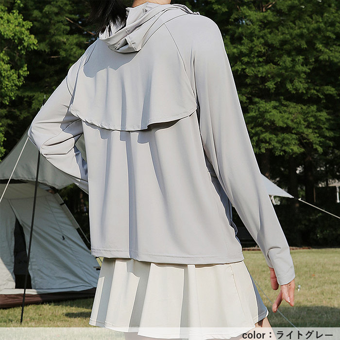 UVカット パーカー レディース 接触冷感 夏 羽織り アウター 軽量 マウンテンパーカー トップス フード付 長袖 UV対策 紫外線対策 プール 海 ^p054^ | uricca | 17