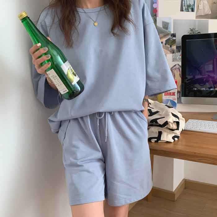 セットアップ レディース Tシャツ パンツ 半袖 夏 黒 上下セット ルームウェア 無地 [郵3]^su072^ | uricca | 04