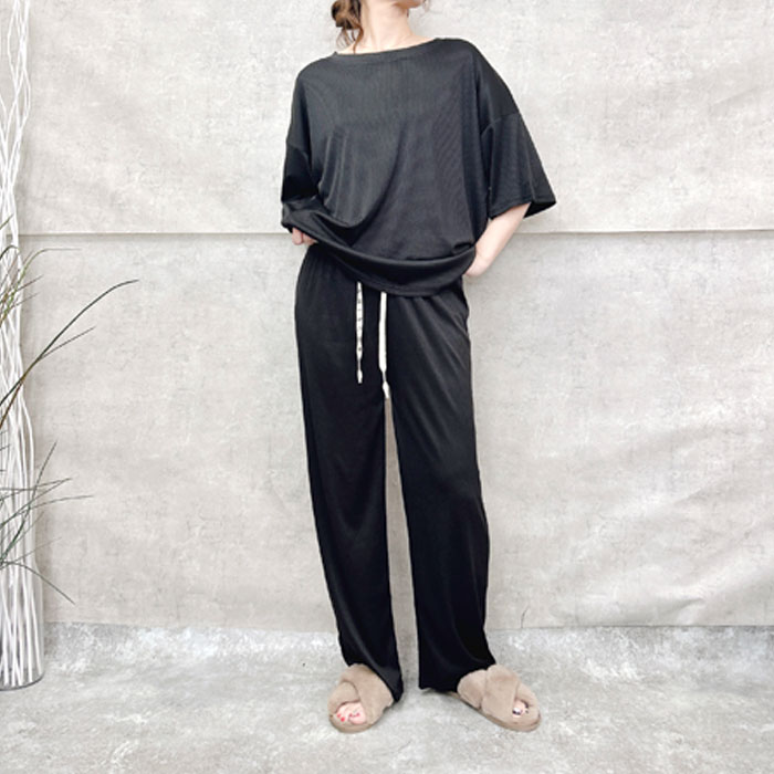 ルームウェア・パジャマ THE ATTICO Women Lounge Wear 250WCL00001PAA086TA100 Black uricca 「2232円 クーポンで」 セットアップ レディース 春 夏