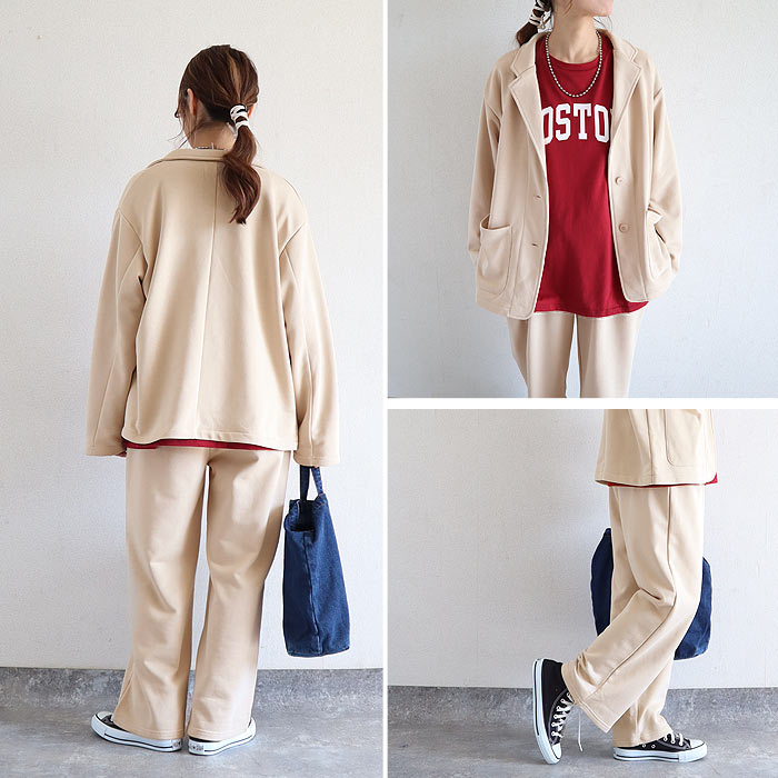 6291円 クーポンで！ セットアップ レディース スウェット ジャケット パンツ 上下セット 2点セット おしゃれ 春 秋 黒 ワンマイルウェア こなれ [宅配]^su090^ | uricca | 17