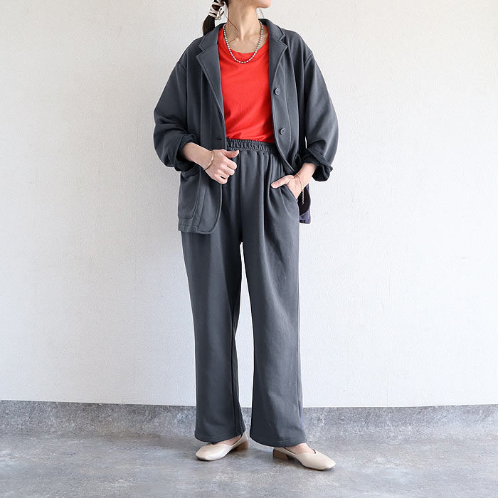 6291円 クーポンで！ セットアップ レディース スウェット ジャケット パンツ 上下セット 2点セット おしゃれ 春 秋 黒 ワンマイルウェア こなれ [宅配]^su090^ | uricca | 02