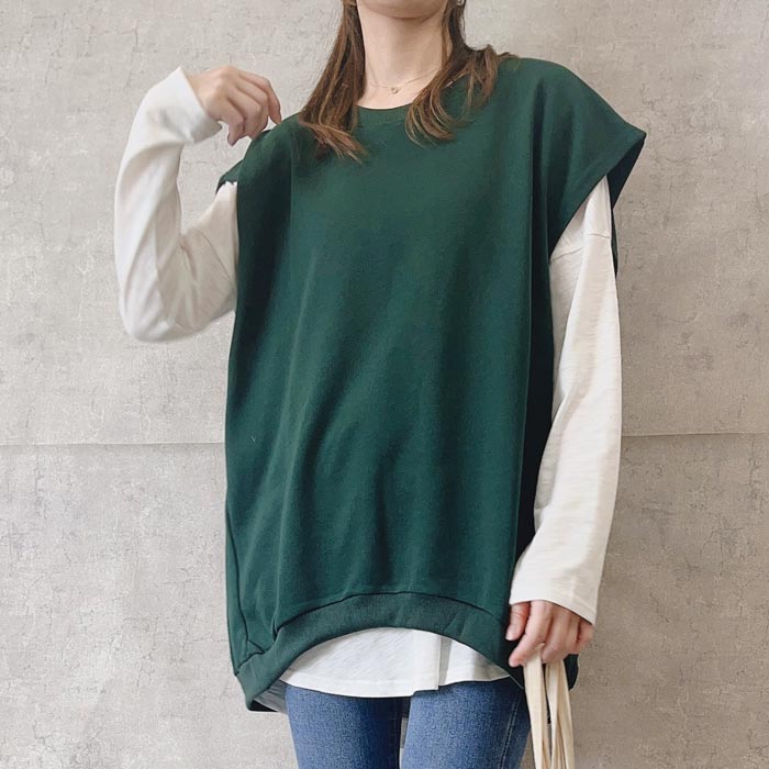 ベスト トップス トレーナー スウェット ジレ レディース 春 夏 秋 冬 黒 おしゃれ かわいい 30代 40代 50代 [郵3]^t015^ | uricca | 19