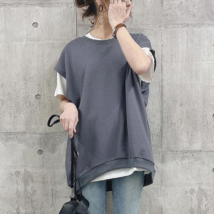 ベスト トップス トレーナー スウェット ジレ レディース 春 夏 秋 冬 黒 おしゃれ かわいい 30代 40代 50代 [郵3]^t015^ | uricca | 09