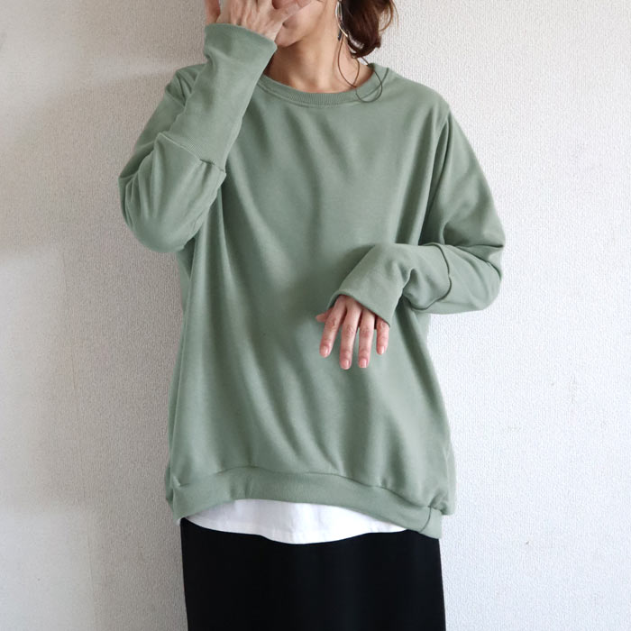 2490円 クーポンで★ スウェット トレーナー トップス レディース 春 秋 冬 長袖 黒 白 おしゃれ かわいい 無地 プルオーバー リブ長 [郵3]^t015^爆買 | uricca | 16