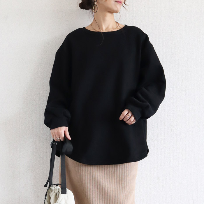 3141円 クーポンで！ トレーナー スウェット トップス レディース 裏起毛 長袖 秋 冬 黒 おしゃれ 30代 40代 50代 無地 ゆったり 極暖 [郵3]^t1038n^ | uricca | 01