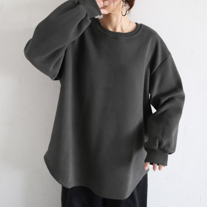 3141円 クーポンで！ トレーナー スウェット トップス レディース 裏起毛 長袖 秋 冬 黒 おしゃれ 30代 40代 50代 無地 ゆったり 極暖 [郵3]^t1038n^ | uricca | 03