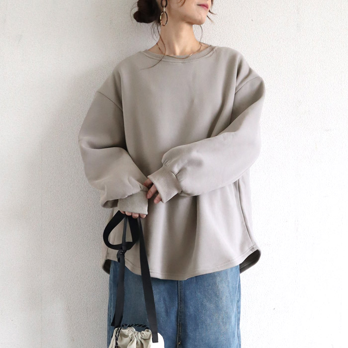 3141円 クーポンで！ トレーナー スウェット トップス レディース 裏起毛 長袖 秋 冬 黒 おしゃれ 30代 40代 50代 無地 ゆったり 極暖 [郵3]^t1038n^ | uricca | 04