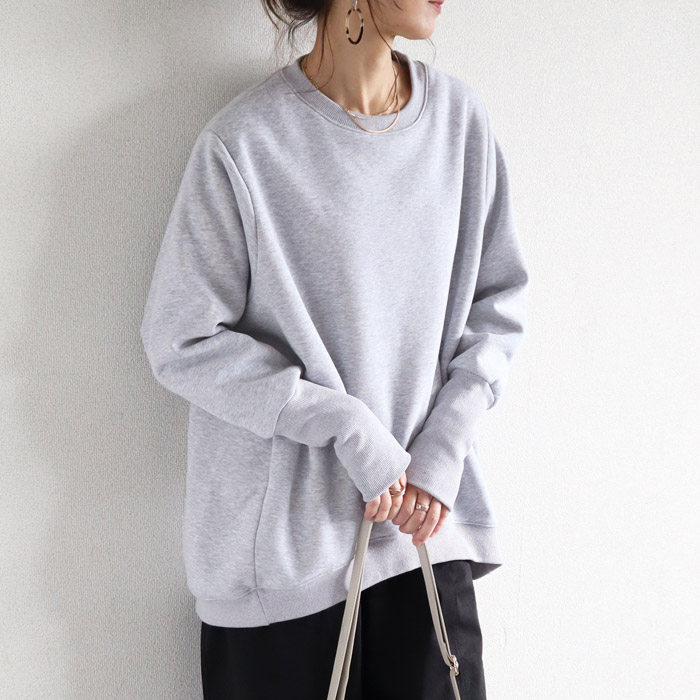 3392円 クーポンで★ トレーナー スウェット トップス レディース 裏起毛 ボア 長袖 秋 冬 黒 おしゃれ かわいい 30代 40代 極暖 リブ長 [郵3]^t1040^ | uricca | 04