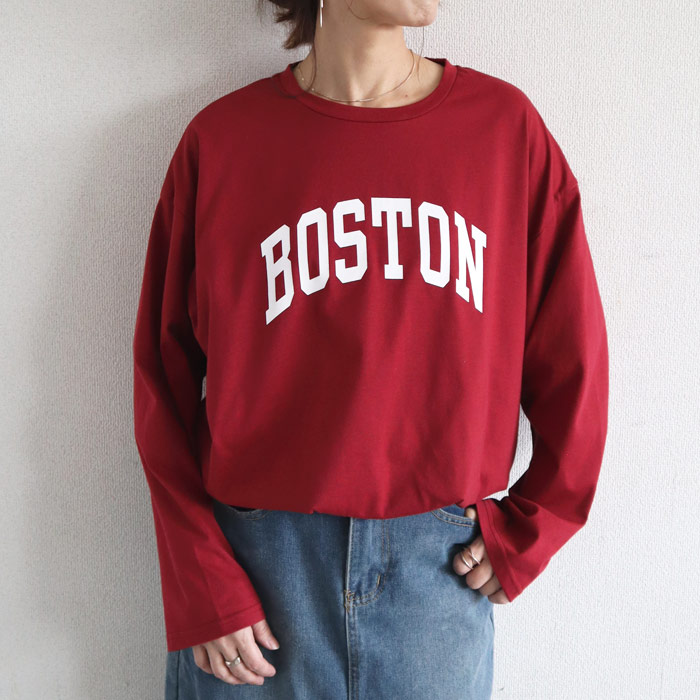 Tシャツ レディース トップス ロンT 長袖 春 秋 冬 黒 白  おしゃれ かわいい 30代 40代 50代 ロゴ ゆったり [郵1.5]^t1041^爆買 | uricca | 03