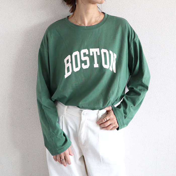 Tシャツ レディース トップス ロンT 長袖 春 秋 冬 黒 白  おしゃれ かわいい 30代 40代 50代 ロゴ ゆったり [郵1.5]^t1041^爆買 | uricca | 06