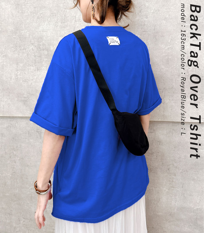 916円 クーポンで！ tシャツ レディース 半袖 春 夏 大きいサイズ おしゃれ 半袖 タグ ワッペン 体型カバー トップス 綿混 コットン [郵1.5]^t1046^ | uricca | 19