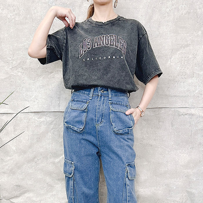 Tシャツ レディース 半袖 春 夏 おしゃれ カットソー トップス 古着風 ロゴ プリント ヴィンテージ風 [郵1.5]^t1056^爆買 | uricca | 01