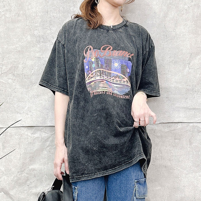 Tシャツ レディース 半袖 春 夏 おしゃれ カットソー トップス 古着風 ロゴ プリント ヴィンテージ風 [郵1.5]^t1056^爆買 | uricca | 02
