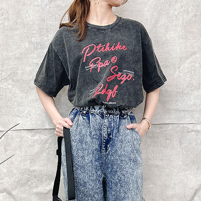 Tシャツ レディース 半袖 春 夏 おしゃれ カットソー トップス 古着風 ロゴ プリント ヴィンテージ風 [郵1.5]^t1056^爆買 | uricca | 07