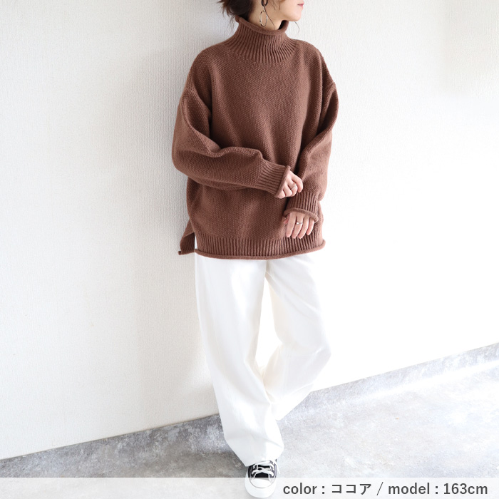 3495円 クーポンで！ ニット セーター トップス レディース 長袖 秋 冬 黒 白 おしゃれ かわいい 30代 40代 50代 タートルネック 厚手 極暖 ^t1066^ | uricca | 20