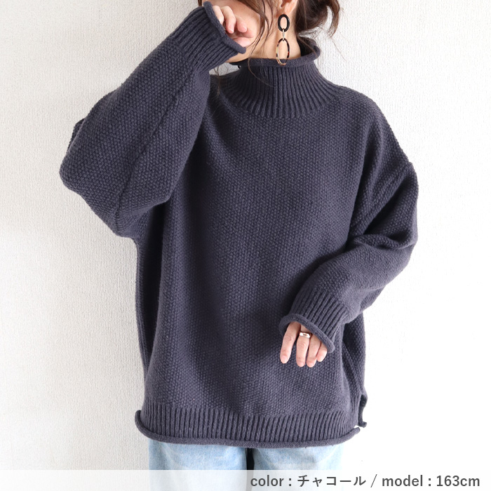 3495円 クーポンで！ ニット セーター トップス レディース 長袖 秋 冬 黒 白 おしゃれ かわいい 30代 40代 50代 タートルネック 厚手 極暖 ^t1066^ | uricca | 23