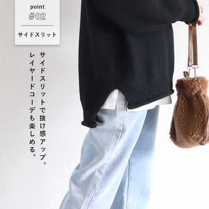 3495円 クーポンで！ ニット セーター トップス レディース 長袖 秋 冬 黒 白 おしゃれ かわいい 30代 40代 50代 タートルネック 厚手 極暖 ^t1066^ | uricca | 09