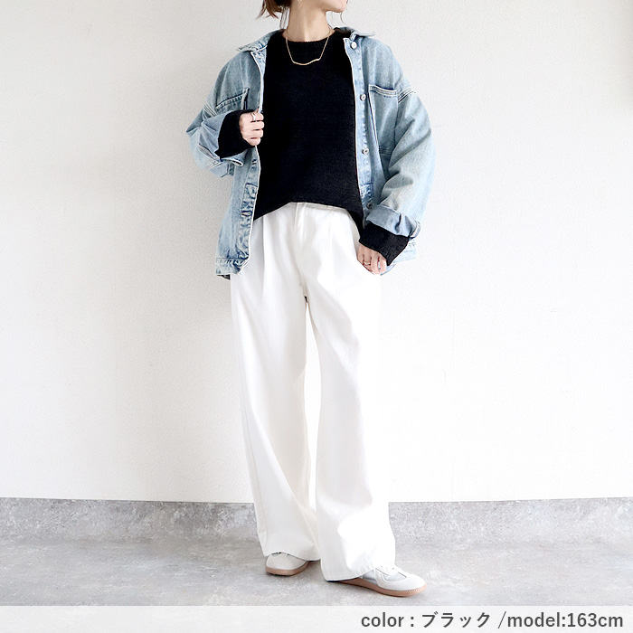 3495円 クーポンで！ ニット セーター レディース トップス 長袖 秋 冬 黒 おしゃれ かわいい 30代 40代 50代 丸首 モールニット ゆったり 極暖 ^t1069^ | uricca | 25