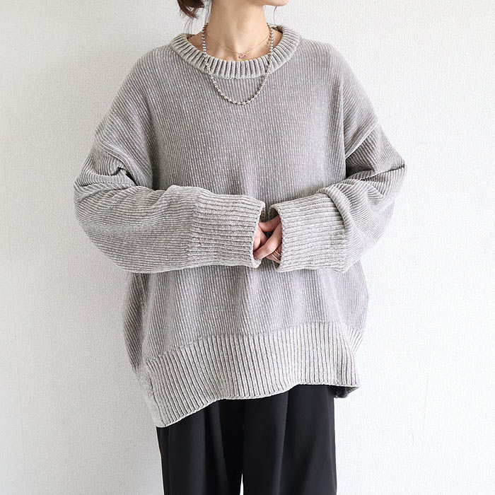 3495円 クーポンで！ ニット セーター レディース トップス 長袖 秋 冬 黒 おしゃれ かわいい 30代 40代 50代 丸首 モールニット ゆったり 極暖 ^t1069^ | uricca | 04