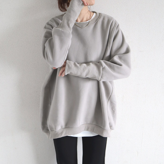 2691円 クーポンで★ トレーナー スウェット トップス レディース 裏起毛 長袖 秋 冬 黒 おしゃれ 30代 40代 50代 大きいサイズ リブ長 極暖 [郵3]^t1072^ | uricca | 03