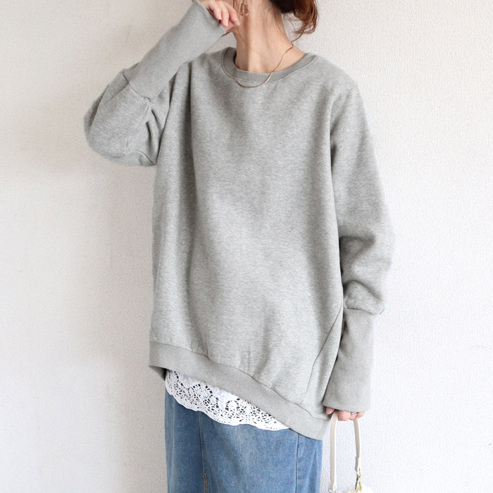 2691円 クーポンで★ トレーナー スウェット トップス レディース 裏起毛 長袖 秋 冬 黒 おしゃれ 30代 40代 50代 大きいサイズ リブ長 極暖 [郵3]^t1072^ | uricca | 06