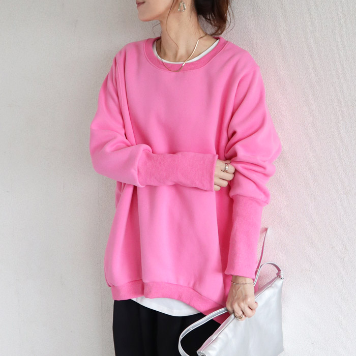 2691円 クーポンで★ トレーナー スウェット トップス レディース 裏起毛 長袖 秋 冬 黒 おしゃれ 30代 40代 50代 大きいサイズ リブ長 極暖 [郵3]^t1072^ | uricca | 15