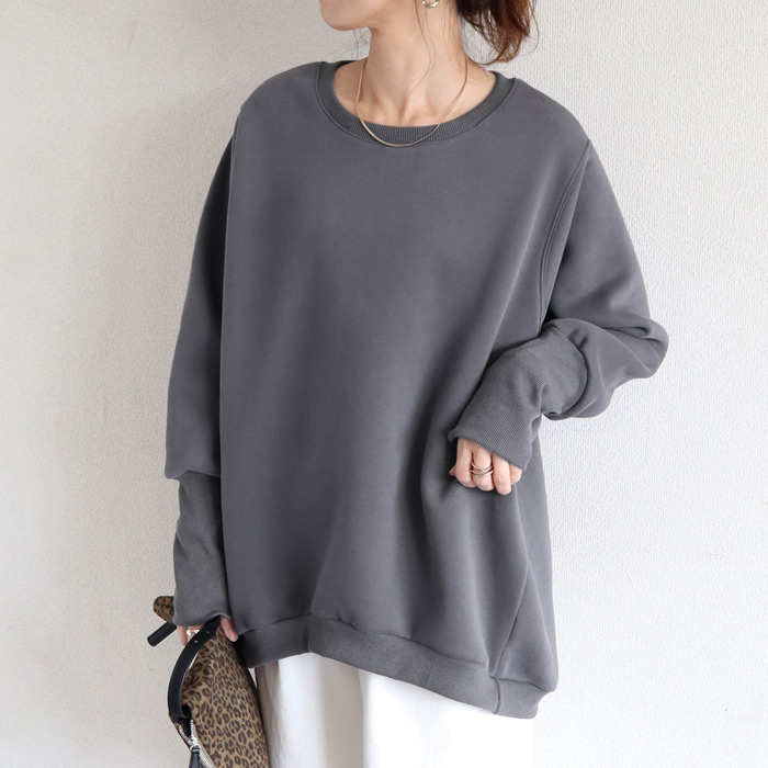 2691円 クーポンで★ トレーナー スウェット トップス レディース 裏起毛 長袖 秋 冬 黒 おしゃれ 30代 40代 50代 大きいサイズ リブ長 極暖 [郵3]^t1072^ | uricca | 14