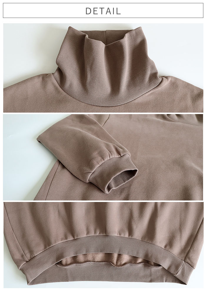 2990円 クーポンで★ スウェット トレーナー トップス レディース 裏起毛 長袖 秋 冬 黒 白 おしゃれ かわいい タートルネック 極暖 [郵3]^t1074^ | uricca | 16